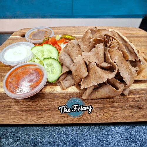 a Succulent Doner Kebab with Sauce and Sides Served at The Friery Fish & Chips Takeaway in Edinburgh!